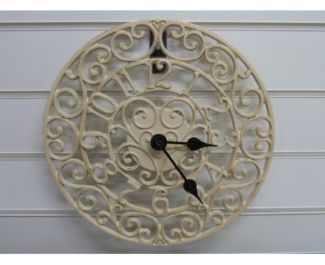 Newgate circular wrought iron garden / patio clock with 35cm Arabic dial