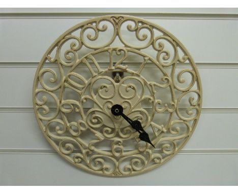 Newgate circular wrought iron garden / patio clock with 35cm Arabic dial