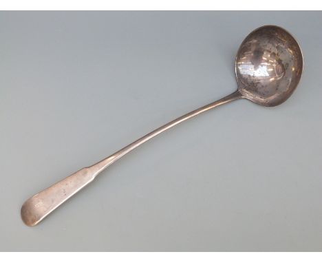 Georgian Scottish hallmarked silver ladle, Edinburgh 1806 maker Jonathan Millidge, length 36cm, 188g 