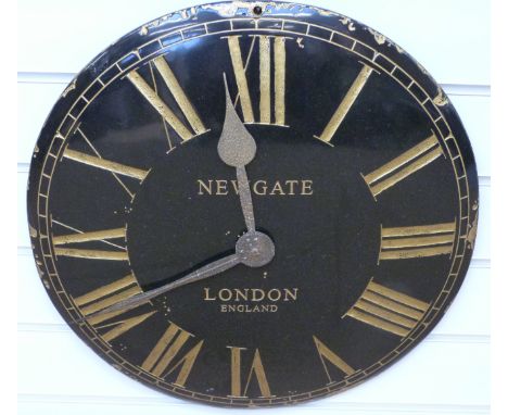 Newgate quartz caseless black dialled wall clock with contrasting Roman numerals, 50cm diameter