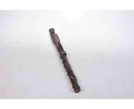 An unusual military presentation staff, late 19th/early 20th Century In the form of a soldier at attention, with inscription 