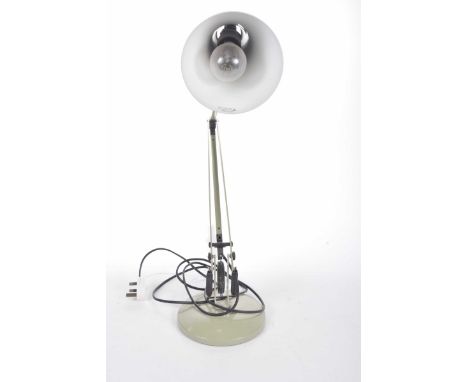 A vintage angle-poise lampThe lamp in a sage green colour, of typical form with moveable arm, sold electrically untested, 87.