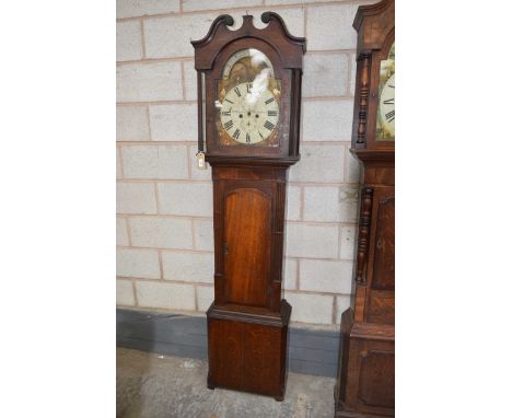 An 18th/19th Century oak and mahogany cross banded long case clock, W London, West BromwichThe clock with a twin swan neck op