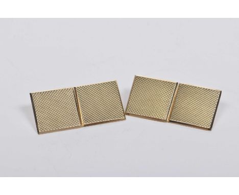 A pair of 9k gold cufflinksOf square form with engine turned decoration, weight combined approx. 4.9g