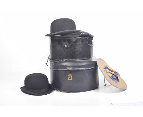 Two hunting bowler hats, 20th CenturyFirst example by Christys of London, further by the three "C" hunt bowler, sun hat and t