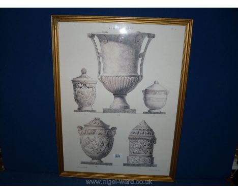 An Urns print, framed.