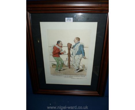 A George Belcher Print of two veterans of the National sporting club.  Dates 1918