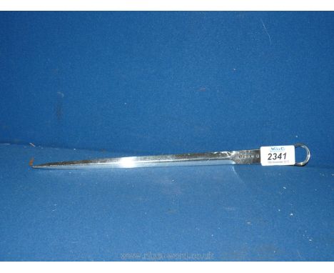 A silver plate Skewer, 30 cm.