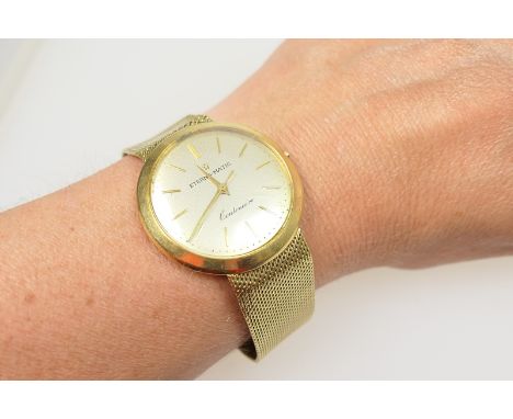 Eternamatic Centenaire gent's 18ct gold automatic wristwatch, champagne coloured 29mm dial with baton numerals, centre sweep 