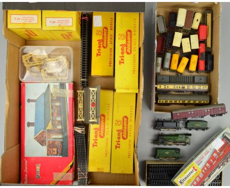 A COLLECTION OF BOXED AND UNBOXED TRI-ANG TT GAUGE LOCOMOTIVES, ROLLING STOCK, ACCESSORIES AND TRACK, to include unboxed Cast