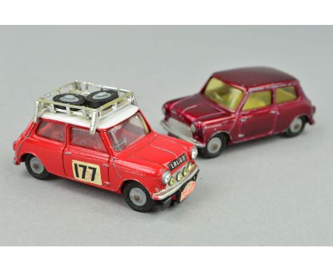 AN UNBOXED CORGI TOYS B.M.C. MINI COOPER S 'MONTE CARLO RALLY 1967', No.339, appears complete, minor paint loss and wear to d