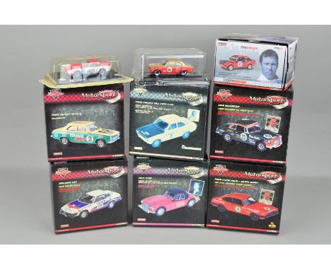 A QUANTITY OF BOXED CORGI CLASSICS DRIVE TIME MOTORSPORT MODELS, with a boxed Corgi Classics Colin McCrae Tribute Collection 