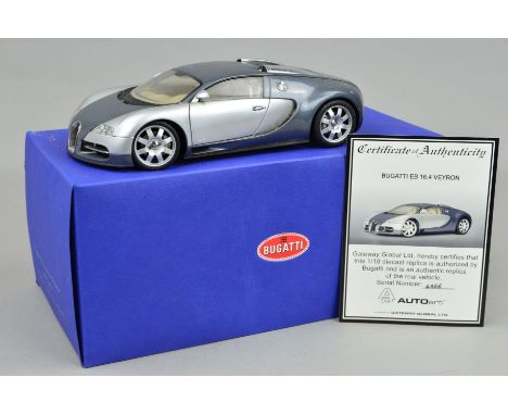 A BOXED AUTOART DIECAST 1/18 SCALE BUGATTI EB 16.4 VEYRON MODEL, No.70902, complete with Certificate of Authenticity No.4366