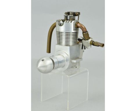 A HANDBUILT SINGLE CYLINDER 4 STROKE MODEL AEROPLANE ENGINE, built by Gordon Williams of Aldridge, 12cc petrol engine, said t