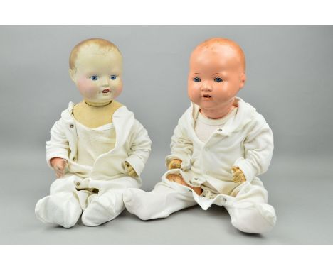 AN ARMAND MARSEILLE BISQUE HEAD DOLL, nape of neck marked 'AM Germany 351.16K', sleeping eyes, no lashes, some wear to paint 