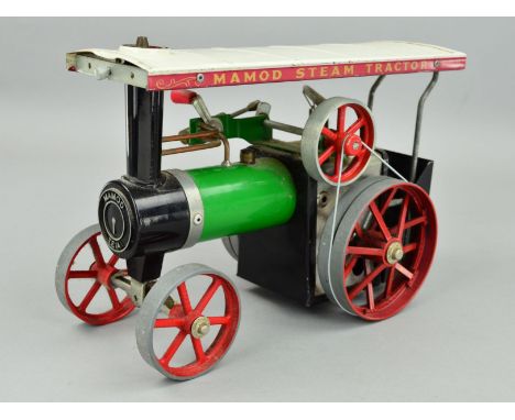 AN UNBOXED MAMOD LIVE STEAM TRACTION ENGINE, No.TE1A, not tested, missing all accessories except burner, playworn condition
