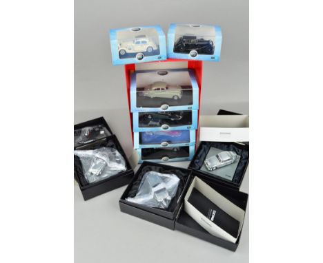 THREE BOXED CORGI CLASSICS PRECISION CAST CLASSICS CAR MODELS, all complete in display boxes with cardboard sleeve (s.d. to o