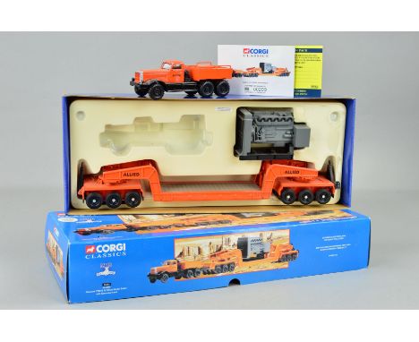 A BOXED CORGI CLASSICS U.S. ROAD TRANSPORT RANGE DIAMOND T980 TRACTOR, with 24 wheel girder trailer and generator load-Allied