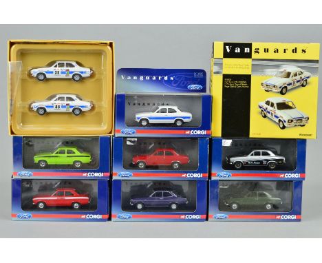 A COLLECTION OF CORGI CLASSICS VANGUARDS FORD ESCORT MK1 MODELS, to include 1974 Avon Tour of Britain set, No.FE1002, limited