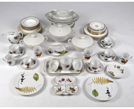A group of assorted Royal Worcester Evesham tea and dinner ware decorated with fruits and berries, together with a quantity o
