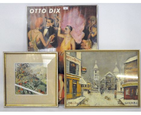 A vintage Tate gallery advertising poster "Otto DIx" from the 11th March/17th May 1992, 84cm x 59.5cm including frame, framed