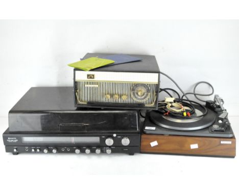 A Garrard Laboratory Series single record player, together with a Masters Voice 'Cavalier' and a Sanyo 'Stereo Music Centre' 