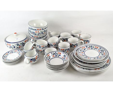 A Johnson Bros Staffordshire ceramic dinner, tea and coffee service, including tea and coffee cups, dinner plates, bowls and 
