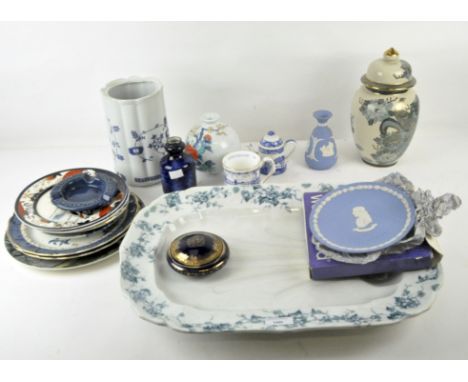 A collection of assorted ceramics, including a 19th century Royal Worcester plate, large meat plate and more