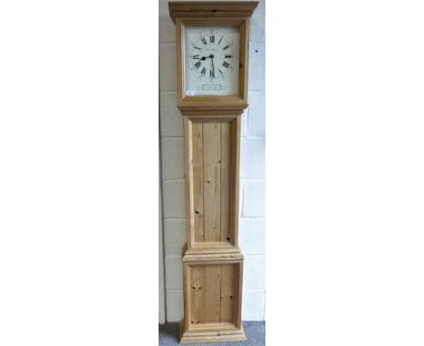 A 20th century pine cased longcase clock, with quartz movement, the dial with Roman numerals denoting hours by Archer &amp; T