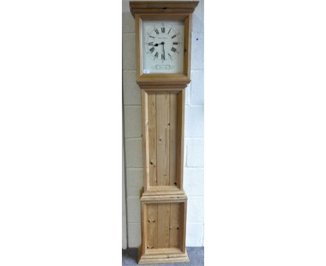 A 20th century pine cased longcase clock, with quartz movement, the dial with Roman numerals denoting hours by Archer &amp; T