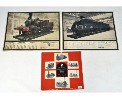 A 1966 Courage train calendar with two further calendar train prints