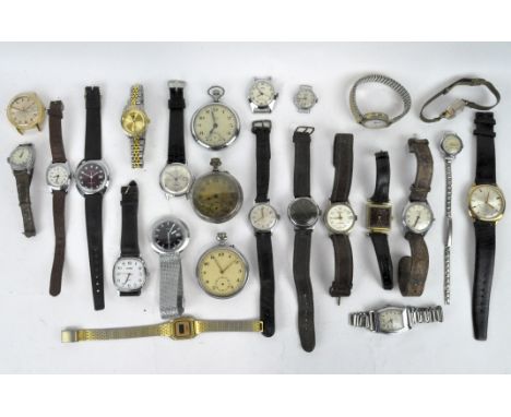 A collection of vintage wristwatches, to include numerous gents Timex, a Smiths and many more