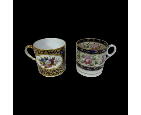2 coffee cans. Both 19th century Spode. Height of each 6.5 cm approx