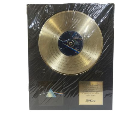 'Studio' Limited Edition Pink Floyd Dark Side of the Moon Gold Disc 124/500. Good condition, still in plastic sleeve