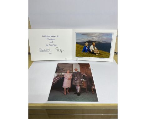 Two HM Queen Elizabeth II and HRH the Duke of Edinburgh Christmas and New Year cards to include:  1. 1995 Christmas and New Y