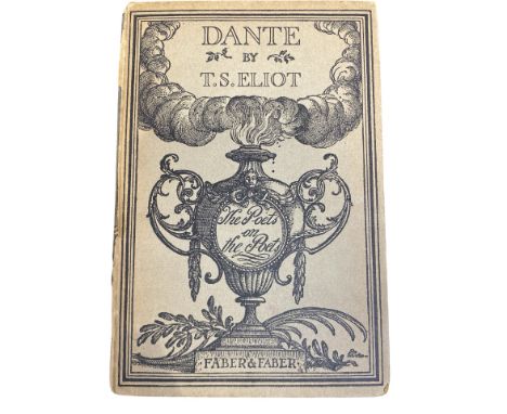 Dante by T.S.Eliot 'Poets on Poets No.2' First Edition 1929 Faber & Faber.  First impression, dated MCMXXIX. Spine as found, 
