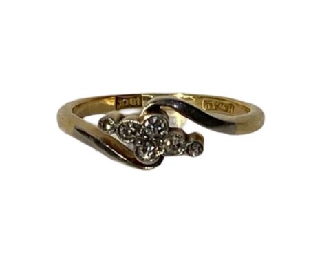 Antique 18ct Gold 6 Stone Diamond Ring, 3.0 grams. Stamped 'H.W.Ltd 18ct', probably Edwardian circa 1910. Size M1/2