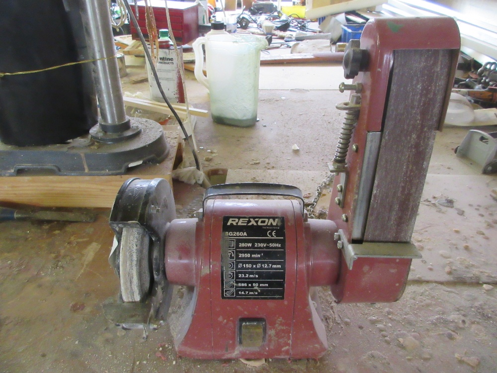 Rexon SG260A benchtop belt and disc sander. NB PLEASE NOTE THERE IS NO VAT ON THE HAMMER PRICE ON