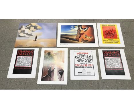 A large quantity of unframed prints including Jackson Pollock &amp; Salvador Dali 