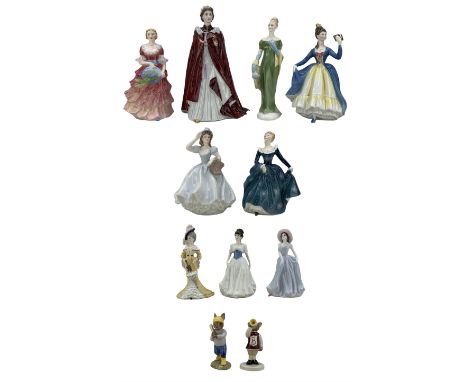 Royal Worcester figure 'The Queen's 80th Birthday 2006', two Royal Doulton Bunnykins figures 'Home Run' and 'Harry The Herald