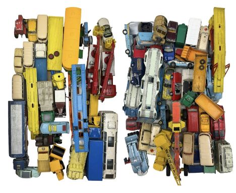Quantity of playworn diecast model vehicles, mainly Dinky and Corgi