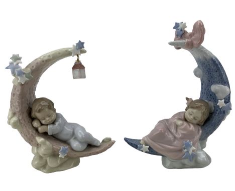Two Lladro figures comprising Heaven's Lullaby no. 6583, H21cm and Heavenly Slumber no. 6479, H17.5cm (2)Condition Report:Goo