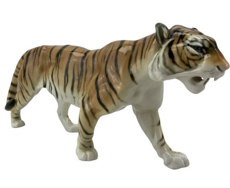 Karl Ens porcelain model of a tiger, L36cm 