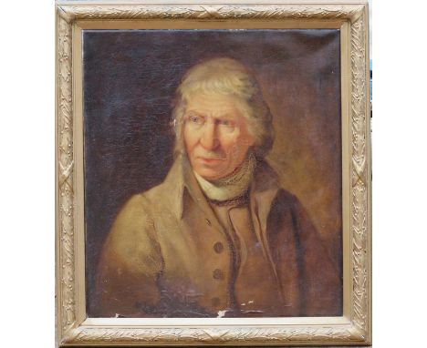 GILT FRAMED VICTORIAN STYLE OIL ON CANVAS PORTRAIT DEPICTING A GENT, APPROXIMATELY 65cm x 58cm 