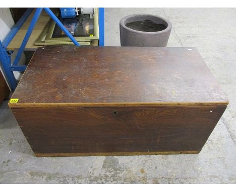 An early 20th century stained pine trunk, 17 1/4 h x 37 1/2 w