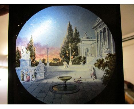 A group of ten Magic Lantern glass slides depicting various landscape and country house scenes