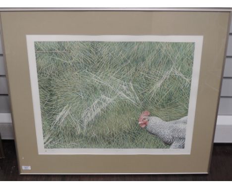 A Ltd Ed print, after Alan Stones, Cock and Haystack, num 88/200, signed and dated 1986, 50 x 60cm, plus frame and glazed