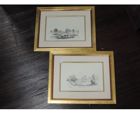 A pair of Ltd Ed prints, after Bland, Dufton, num 101 &amp; 102/1050, 19 x 27cm, plus frame and glazed, a Ltd Ed double print