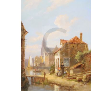 Peter Christian Dommersen (Dutch 1834-1908)oil on panelDutch street scenesigned and dated9.75 x 7.75in.