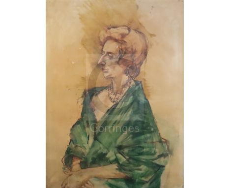 Derek Hill (1916-2000)oil on canvasPortrait of Violet Wyndham39 x 30in.